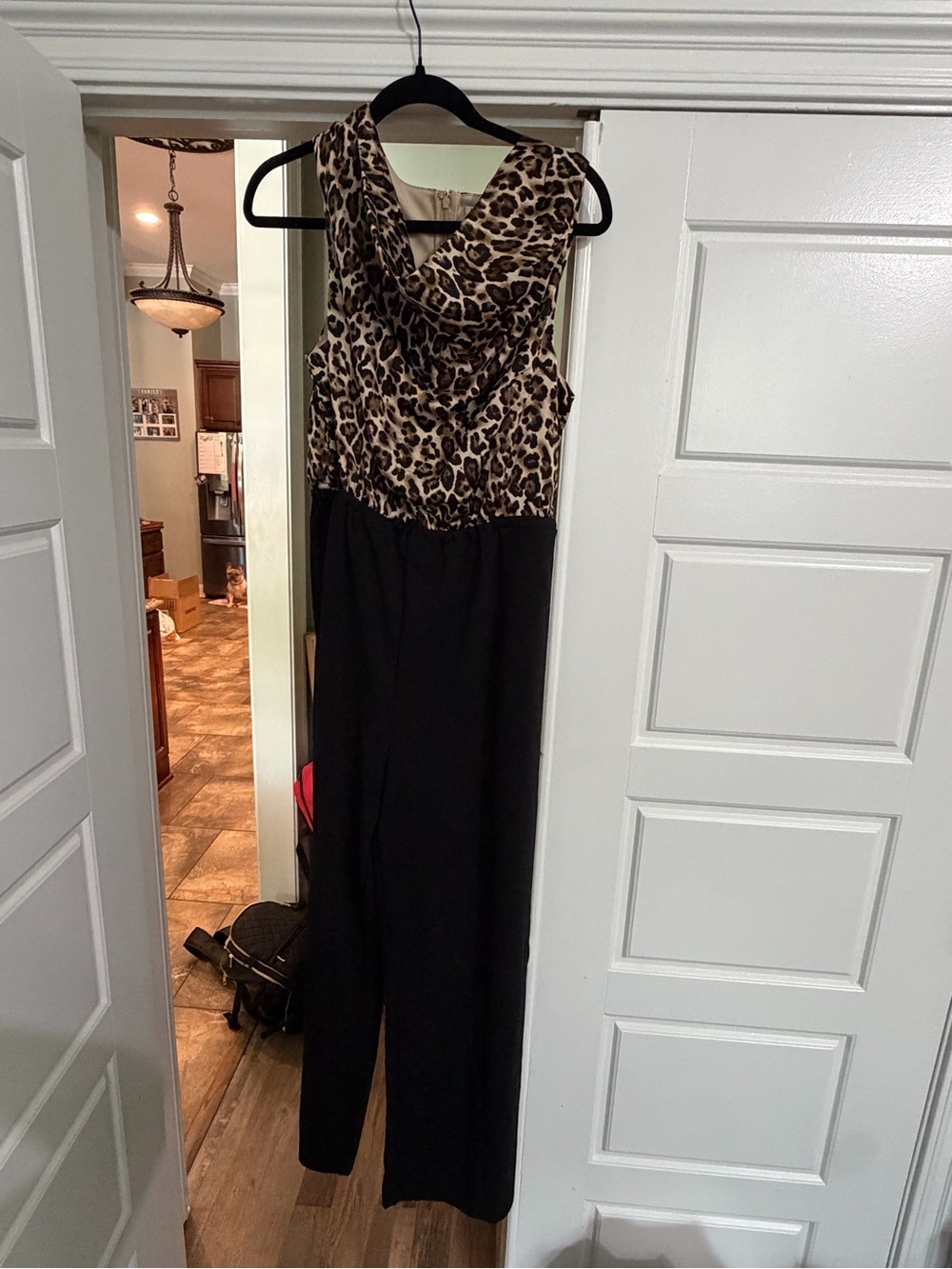 Cato Leopard Print Bodice with Black Jumpsuit
